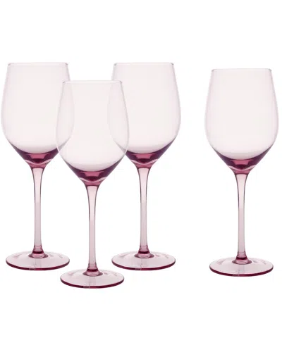 Fortessa Set Of 4 Gala Glass Pink Universal Wine Glasses