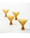 Fortessa Set Of 4 Jupiter Glass Amber Martini Glasses In Yellow