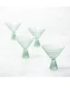 Fortessa Set Of 4 Jupiter Glass Sage Martini Glasses In Green
