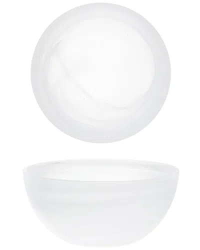 Fortessa Set Of 4 La Jolla Glass White Cereal Bowls In Transparent