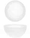 Fortessa Set Of 4 La Jolla Glass White Cereal Bowls In Transparent