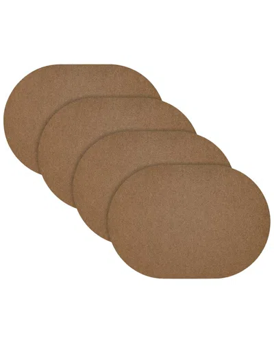 Fortessa Set Of 4 Loft Oval Felt Placemats In Brown