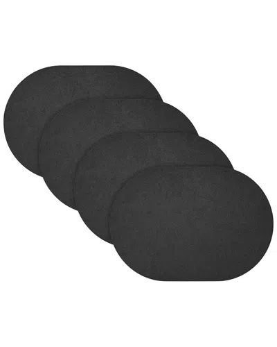 Fortessa Set Of 4 Loft Oval Felt Placemats In Black