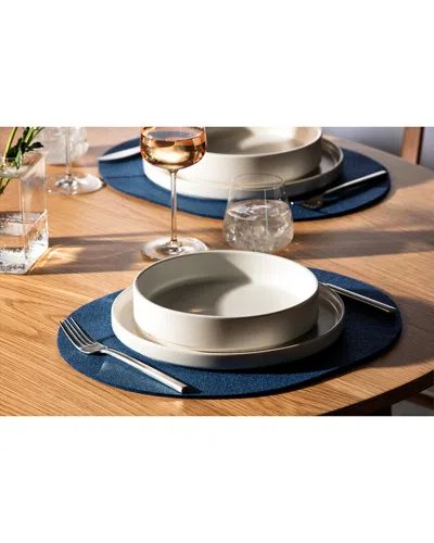 Fortessa Set Of 4 Loft Oval Felt Placemats In Blue