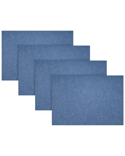 Fortessa Set Of 4 Loft Rectangle Felt Placemats In Blue