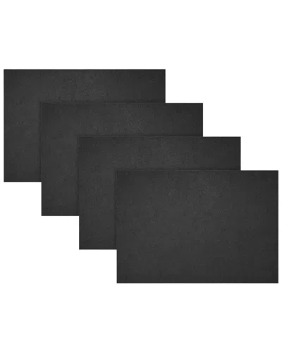 Fortessa Set Of 4 Loft Rectangle Felt Placemats In Black