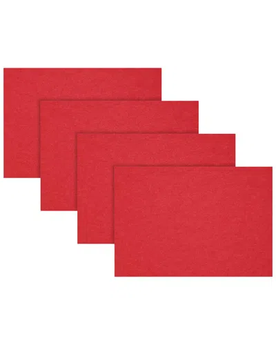 Fortessa Set Of 4 Loft Rectangle Felt Placemats In Red