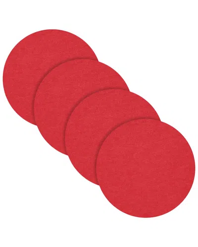 Fortessa Set Of 4 Loft Round Felt Placemats In Red