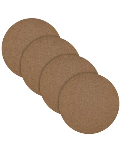 Fortessa Set Of 4 Loft Round Felt Placemats In Brown