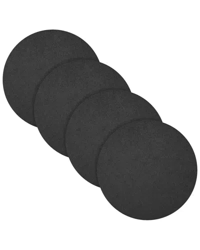 Fortessa Set Of 4 Loft Round Felt Placemats In Black