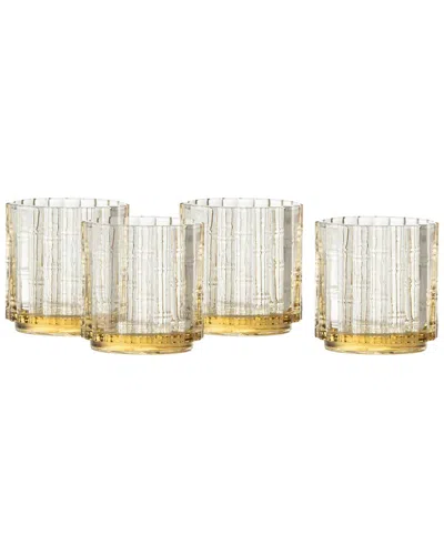 Fortessa Set Of 4 Mahalo Stackable Glasses, 11oz Double Old Fashioned In Yellow