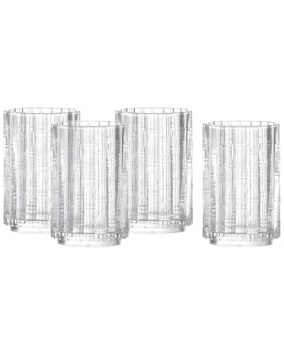 Fortessa Set Of 4 Mahalo Stackable Glasses, 13.5oz Iced Beverage In Transparent