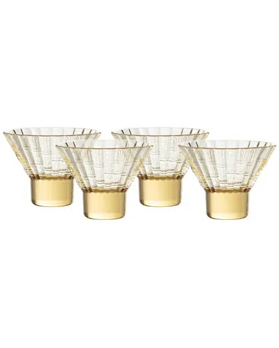 Fortessa Set Of 4 Mahalo Stackable Glasses, 8oz Martini In Gold
