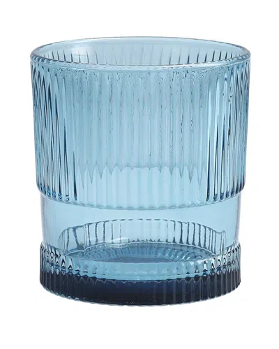 Fortessa Set Of 4 Noho 9.85oz Double Old Fashioned Glasses In Blue