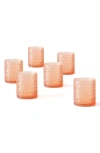 Fortessa Set Of 4 Orbetto Jupiter Glasses In Coral
