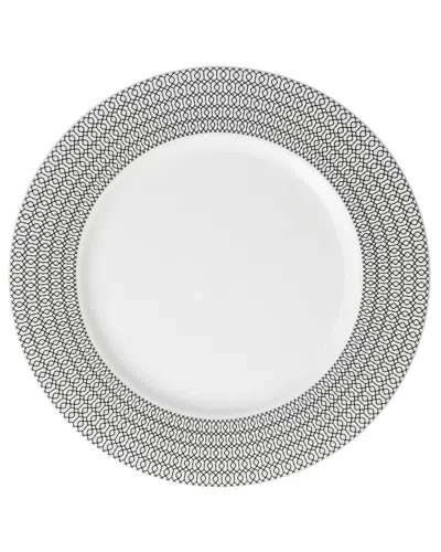 Fortessa Set Of 4 Ornament Bone China 10.75in Dinner Plates In Gray