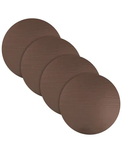 Fortessa Set Of 4 Strata Round Leather Placemats In Multi