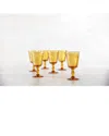 Fortessa Set Of 6 Debutante Glass Amber Goblets In Yellow