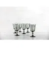 Fortessa Set Of 6 Debutante Glass Grey Goblets In Green