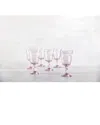 Fortessa Set Of 6 Debutante Glass Pink Goblets In Pink