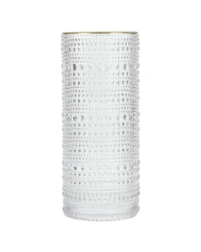 FORTESSA FORTESSA SET OF 6 JUPITER GLASS GOLD RIM COLLINS/HIGH BALL GLASSES