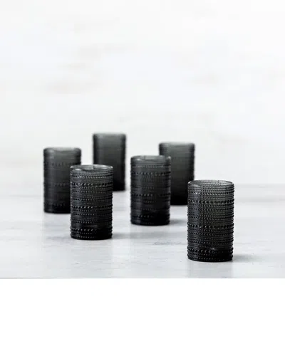 Fortessa Set Of 6 Jupiter Glass Storm Iced Beverage Glasses In Black