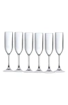 Fortessa Set Of 6 Outdoor Champagne Flutes In Transparent