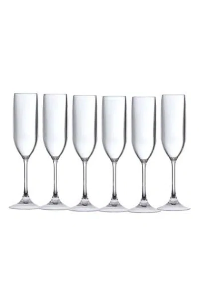 Fortessa Set Of 6 Outdoor Champagne Flutes In Transparent
