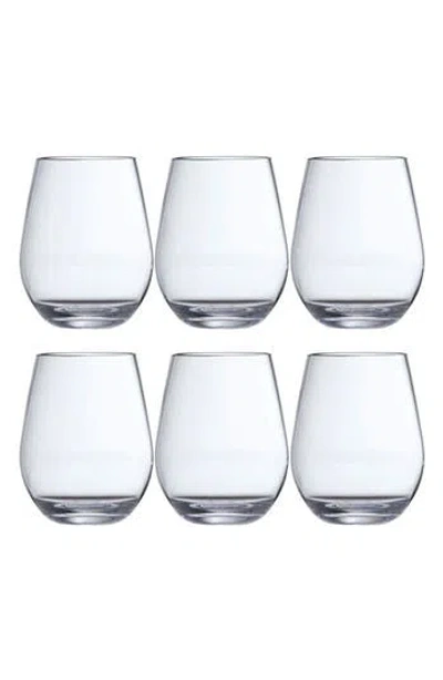 Fortessa Set Of 6 Outdoor Stemless Wine Glasses In Transparent