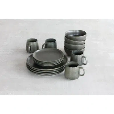 Fortessa Sound 16 Piece Dinnerware Set, Service For 4 In Fgoldest Green