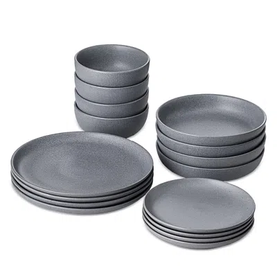 Fortessa Sound Cement Dinnerware 16-piece Dinnerware Set In Gray