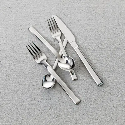 Fortessa Still 5 Piece 18/10 Stainless Steel Flatware Set, Service For 1