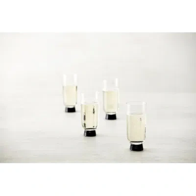 Fortessa Trevi Glass, 10 Ounce Sparkling Wine/ Champagne (set Of 4), Black/clear In Black;clear
