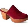 Fortress Ava Clog Mule In Burgundy Suede