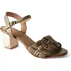 Fortress Lilah Heeled Woven Sandal In Gold