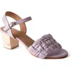 Fortress Lilah Heeled Woven Sandal In Lilac