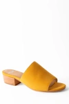 Fortress Rachel Heeled Slide Sandal In Amber Suede