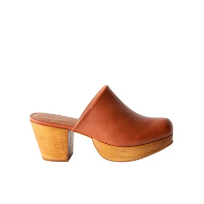 Fortress Women's Brown Ava Platform Clog Whiskey Nappa