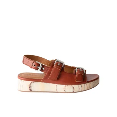 Fortress Women's Brown Leja Flatform Sandal Cedar Nappa