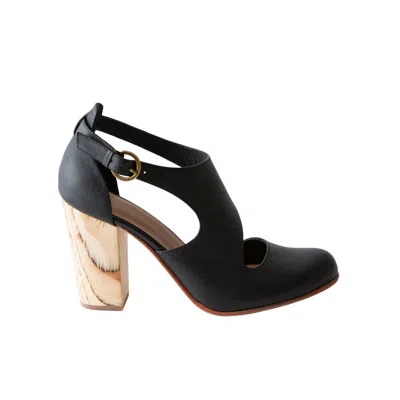 Fortress Women's Luna Naya Block Heel Black Nappa