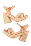Fortune Dynamic Bon Voyage Rope Woven Heel Shoes In Tan In Multi