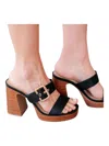 Fortune Dynamic Tread Lightly Buckle Platforms Sandal In Black In Black