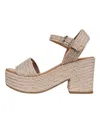 Fortune Dynamic Women's Espadrille Block Heel Wedge In Light Tan