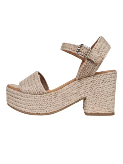 Fortune Dynamic Women's Espadrille Block Heel Wedge In Light Tan