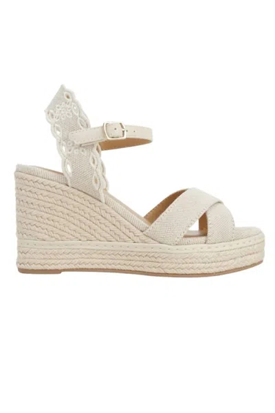 Fortune Dynamic Women's Espadrille Cutout Wedge Heels In Beige In Sand