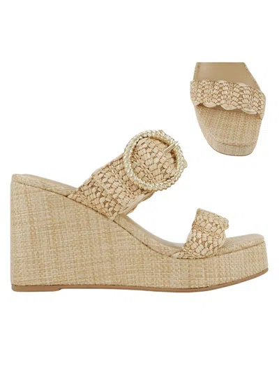 Fortune Dynamic Women's Raffia Platform Wedges In Natural