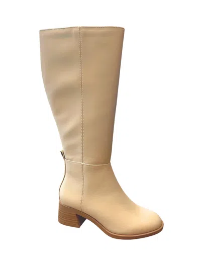 Fortune Dynamic Women's Vintage Riding Boots In Bone In Beige