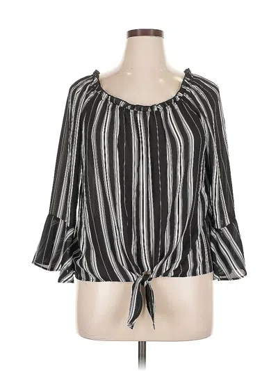 Pre-owned Fortune + Ivy 3/4 Sleeve Blouse In Black