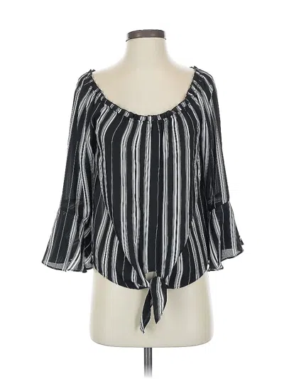 Pre-owned Fortune + Ivy 3/4 Sleeve Blouse In Black