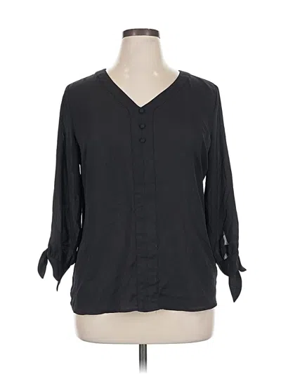 Pre-owned Fortune + Ivy 3/4 Sleeve Blouse In Black